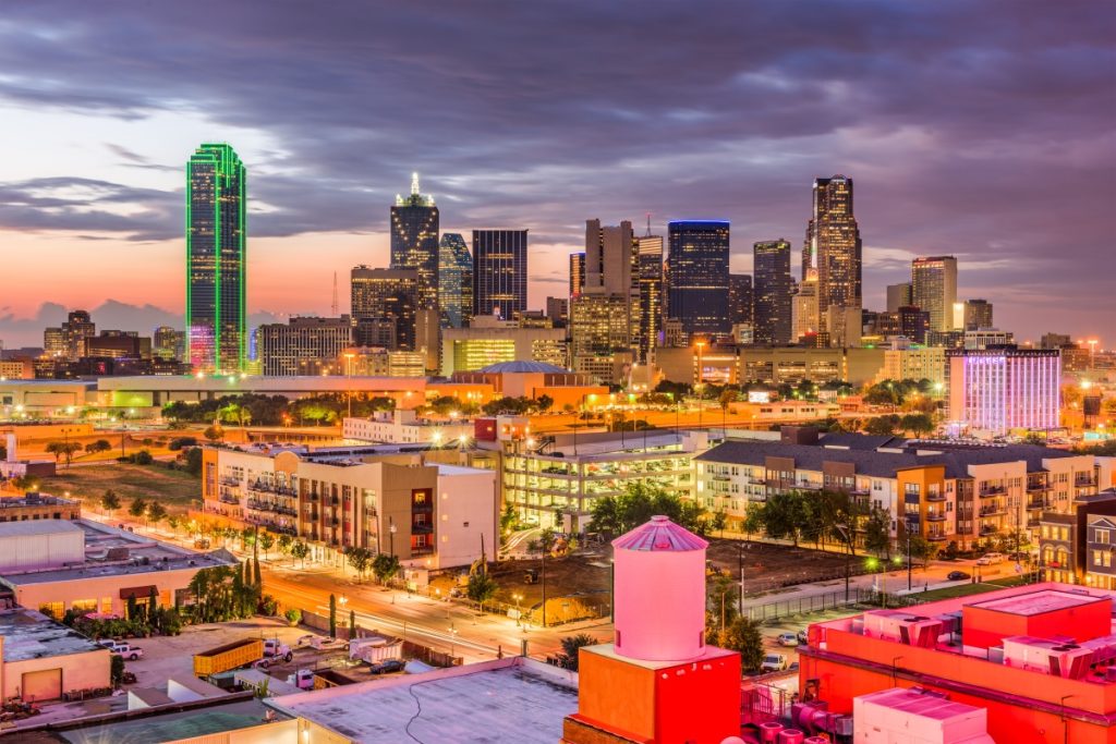 An areal view of Dallas